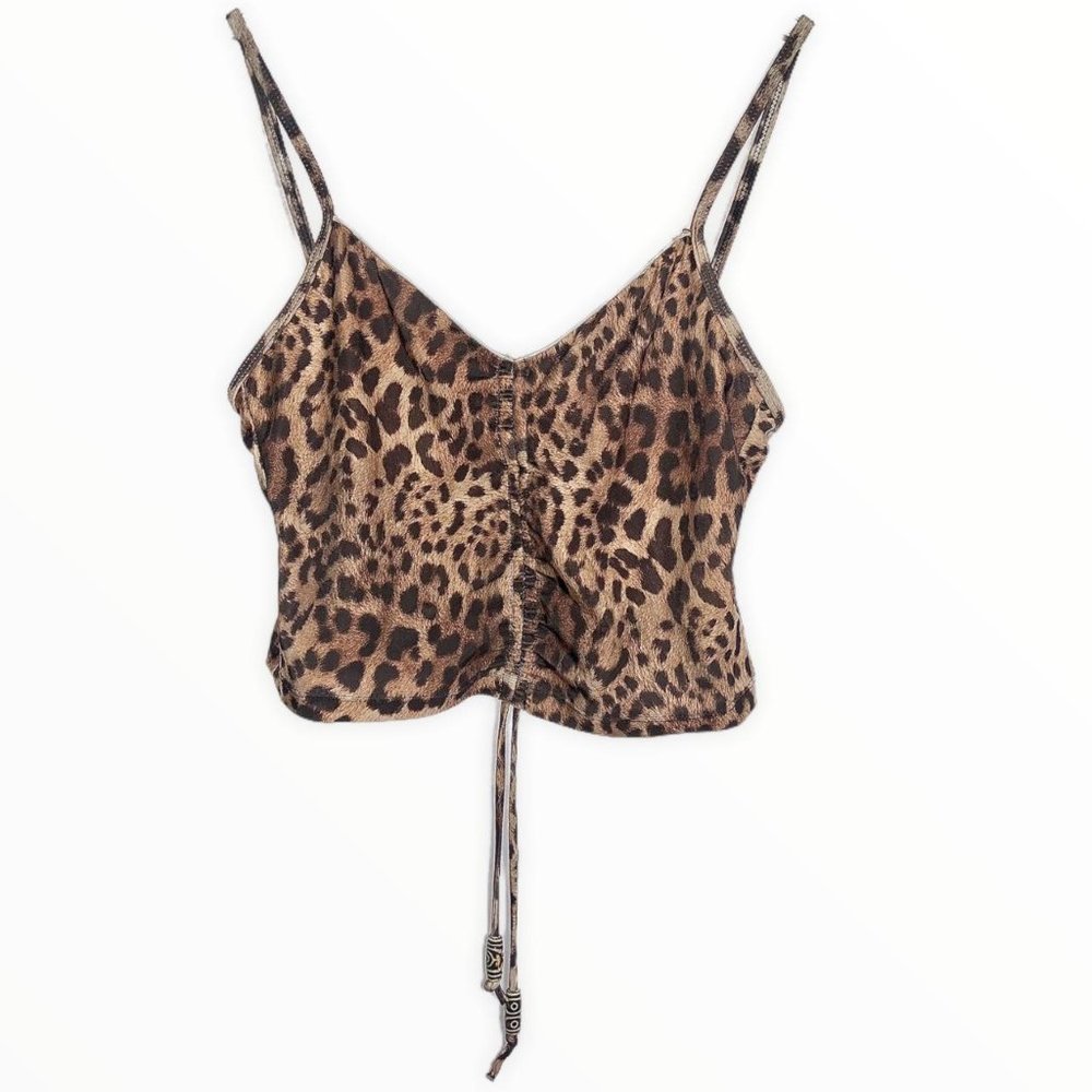 vintage 90s leopard print tankini top